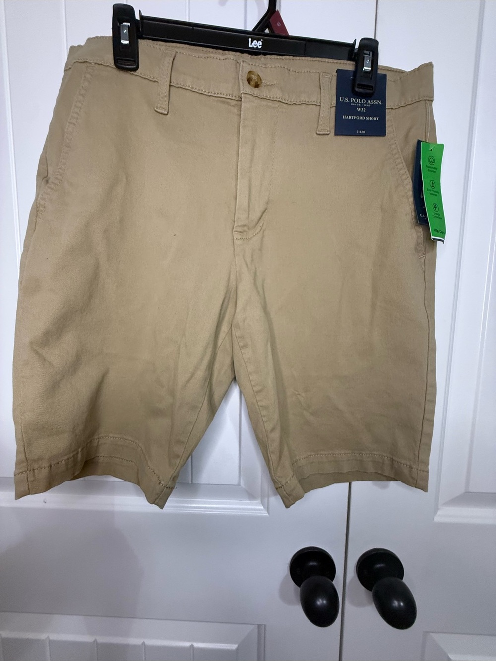U.S. Polo Assn. Men’s Tan Flat Front Cotton Shorts